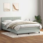 vidaXL Sommier à lattes de lit et matelas et LED gris clair 140x210cm velours