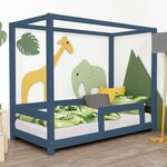 Lit cabane enfant BUNKY 90 x 180 bleu marine