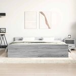 vidaXL Cadre de lit sans matelas sonoma gris 200x200 cm