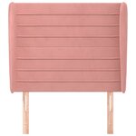 vidaXL Tête de lit avec oreilles Rose 93x23x118/128 cm Velours