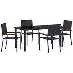 vidaXL Ensemble de salle à manger pour jardin 5 Pièces Noir polyrotin