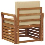 vidaXL Canapé d’extérieur Bois d'acacia massif et polyester Naturel