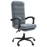 vidaXL Fauteuil inclinable de bureau Gris foncé Velours