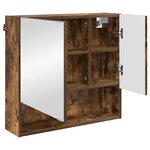 vidaXL Armoire Miroir Chêne fumé 59 x 17 x 55 cm Bois d'ingénierie