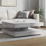 vidaXL Table basse rotative à 360 degrés gris béton 90x90x34 5 cm