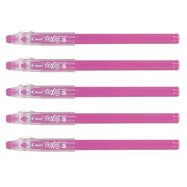 Stylo Roller FRIXION Ball Sticks 07 Pointe Moyenne Rose x 5 PILOT