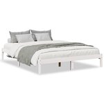 vidaXL Cadre de lit extra long sans matelas 140x220 cm bois massif pin