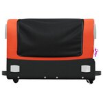 vidaXL Remorque de vélo noir et orange 45 kg fer