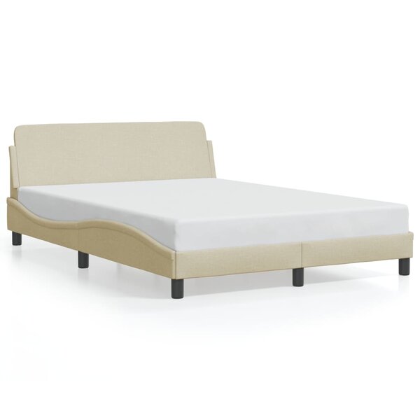 vidaXL Cadre de lit sans matelas crème 140x190 cm tissu