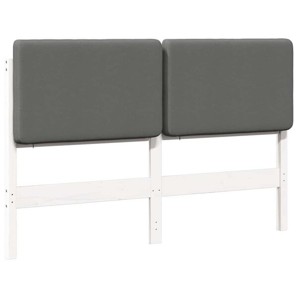 vidaXL Tête de lit capitonnée Blanc et gris clair 120 cm Pin massif