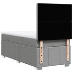vidaXL Sommier à lattes de lit et matelas Gris clair 90x190 cm Tissu