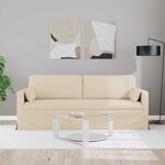 vidaXL Canapé Crème 198 x 78 x 80 cm tissu