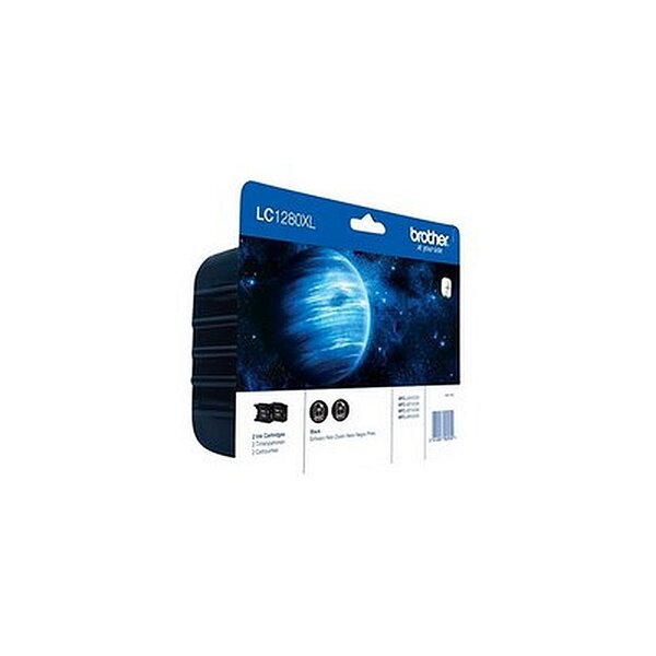 Cartouche twin pack jet d'encre noir LC1280XLBKBP2 BROTHER