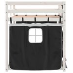 vidaXL Lit superposé avec rideaux blanc/noir 75x190 cm bois pin massif