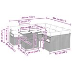vidaXL Set de canapé de jardin 9 pièces avec coussins en poly rotin noir.