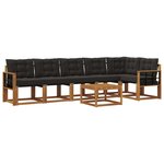 vidaXL Ensemble de canapés d'extérieur 7 pc Naturel et Noir