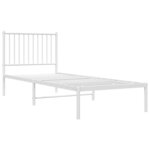 vidaXL Cadre de lit métal sans matelas avec tête de lit blanc 80x200cm