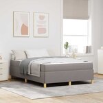 vidaXL Lit à ressorts avec matelas Taupe et blanc 140 x 190 cm tissu