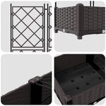 vidaXL Jardinière de Jardin avec Treillis 3 Pièces Marron 120x40x125.5 cm