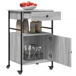 vidaXL Chariot de cuisine sonoma gris 56x43x89 5 cm bois d'ingénierie