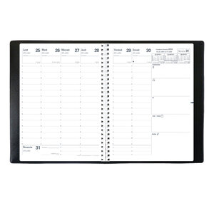 Agenda ministre spirale couv plast grainée noir 16 x 24 cm quovadis