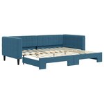 vidaXL Lit de jour avec lit gigogne bleu 90x200 cm velours