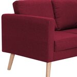 vidaXL Canapé à 3 places Tissu Rouge bordeaux