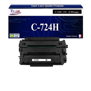T3AZUR - Toner compatible avec Canon 724H (3482B002) pour Canon LBP6750DN  LBP6780X  MF512x  MF515x Noir - 12 500p