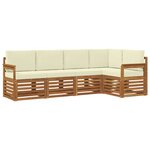 vidaXL Ensemble de canapé d'angle avec coussin 5 Pièces Naturel et Crème