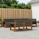 vidaXL Ensemble de canapés d'extérieur 7 Pièces Naturel et Anthracite