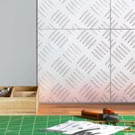 vidaXL Plaques à damier 4 Pièces Argent 20 x 20 cm Aluminium