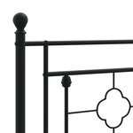 vidaXL Cadre de lit métal avec tête de lit noir 80x200 cm
