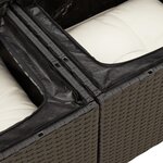 vidaXL Salon de jardin 5 Pièces avec coussins noir résine tressée