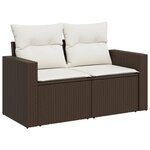 vidaXL Salon de jardin avec coussins 6 Pièces marron résine tressée