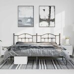 vidaXL Cadre de lit métal sans matelas avec tête de lit noir 193x203cm