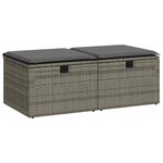 vidaXL Salon de jardin 2 Pièces avec coussins gris résine tressée acacia