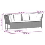 vidaXL Canapé de jardin et coussins gris clair résine tressée