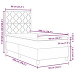 vidaXL Lit à ressort crème 90x200 cm Tissu