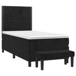 vidaXL Sommier à lattes de lit avec matelas Noir 90x190 cm Velours