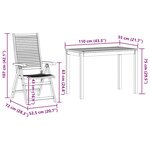 vidaXL Ensemble de salle à manger pour jardin 3 Pièces Marron