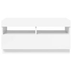 vidaXL Meuble TV avec lumières LED blanc brillant 80x35x40 cm