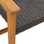 vidaXL Chaises de jardin lot de 2 noir résine tressée et bois d’acacia