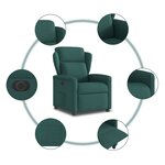 vidaXL Fauteuil inclinable électrique Vert foncé Tissu