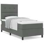 vidaXL Lit à ressort avec matelas gris foncé 80x200 cm Tissu