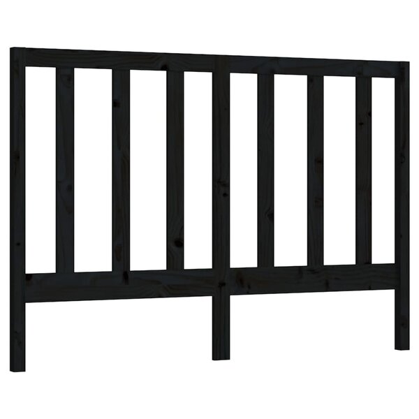 vidaXL Tête de lit Noir 126x4x100 cm Bois massif de pin