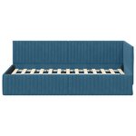 vidaXL Cadre de lit d'angle avec tête de lit Bleu 90 cm x 190 cm tissu