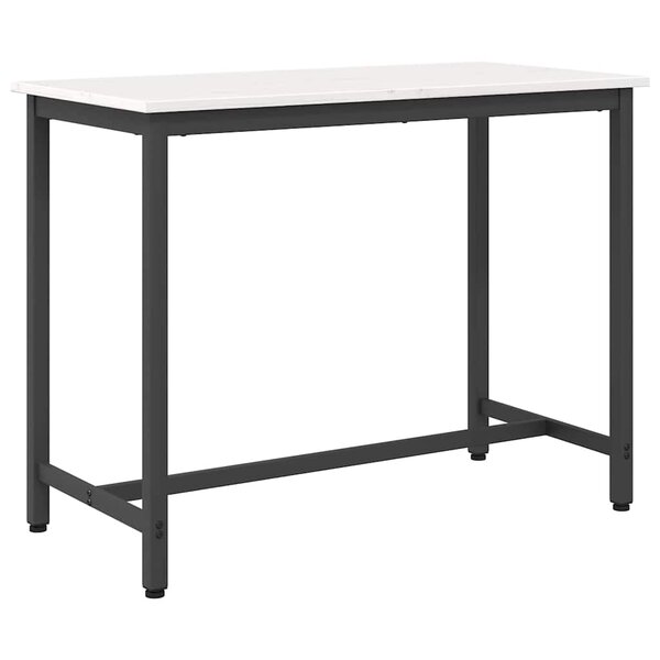 vidaXL table Blanc 100 x 50 x 77 cm Bois d'ingénierie et acier