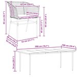 vidaXL Ensemble à manger jardin coussins 9Pièces marron poly rotin verre