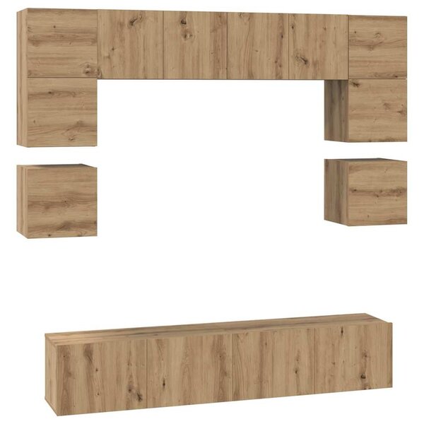 vidaXL Ensemble meuble TV 8 Pièces chêne artisanal 80 x 30 x 30 cm