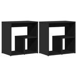 vidaXL Tables d'appoint 2 Pièces noir 50x30x50 cm bois d’ingénierie